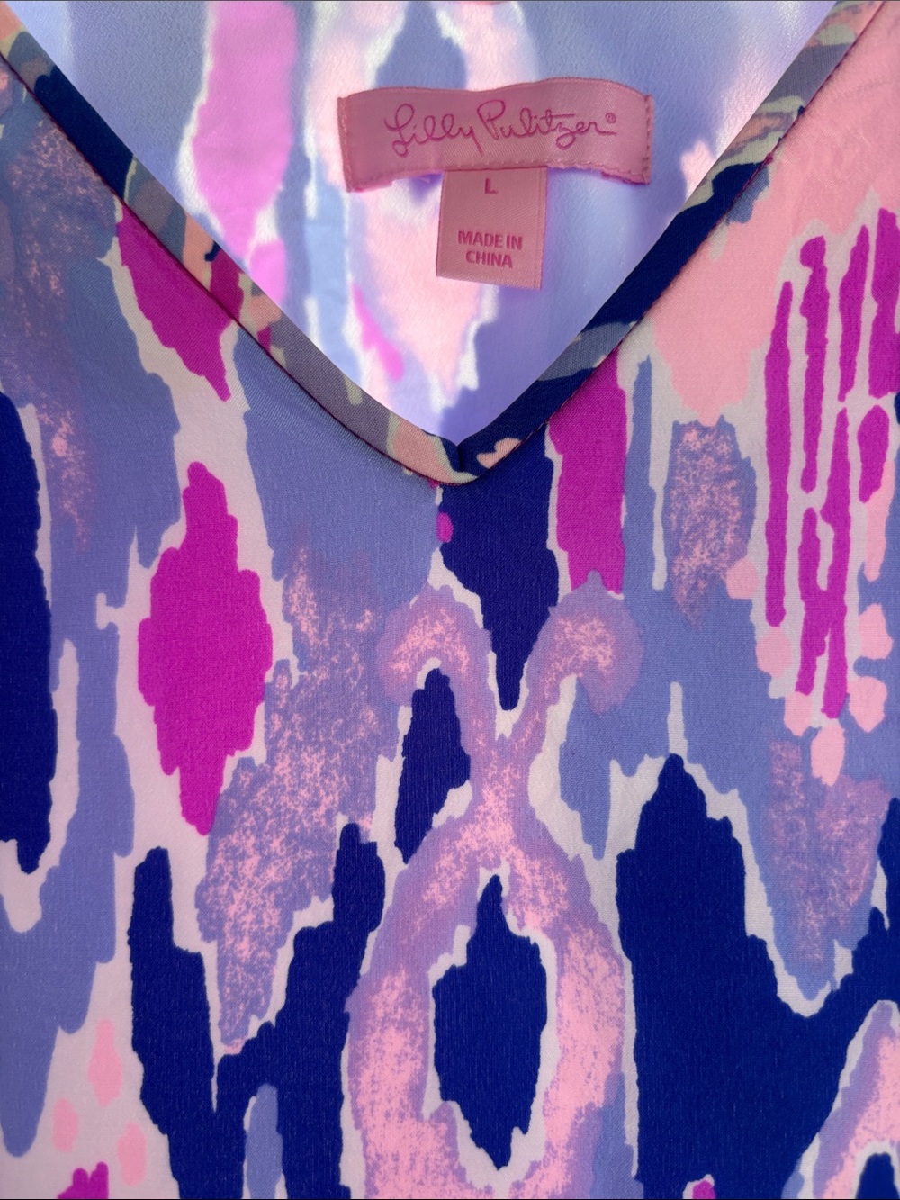 Lilly Pulitzer Lela Amethyst Kaleidoscope Silk Dress “One Too Many” Thin Straps💖 - Picture 4 of 6